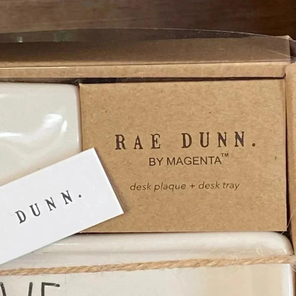 NEW 2 Piece SET Rae Dunn BEST MOM EVER / LOVE Desk Plaque & Tray Office/Organize - Picture 6 of 14